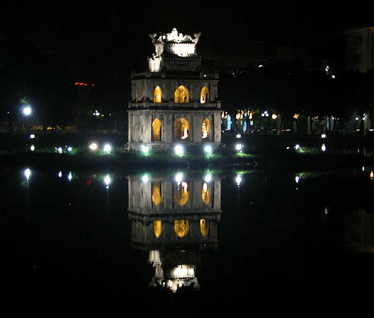 The Tortoise Tower, often used as an emblem of Hanoi